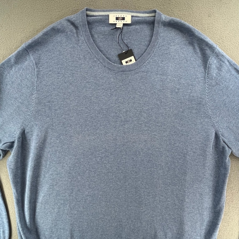 Joseph Abboud Men Sweater Pima Cotton 2X Light Blue Classic Crewneck‎ New